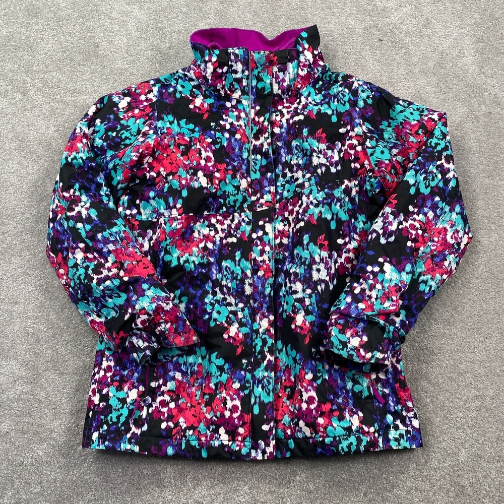 Columbia Bugaboo Interchange Floral Ski Jacket Girl's Size L Multicolor Full Zip
